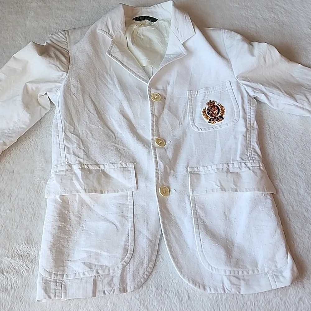 Ralph Lauren Boys White Blazer with Front Logo